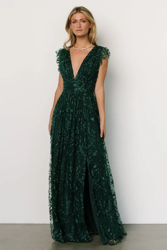 Arlene Shimmer Gown | Emerald