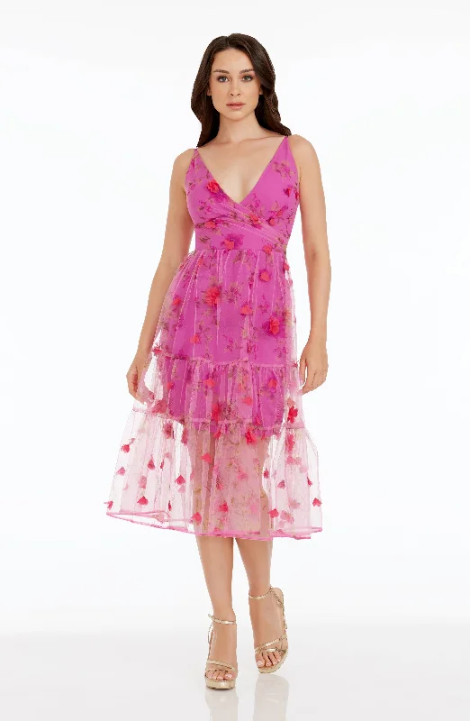 Paulette 3D Rose Dress