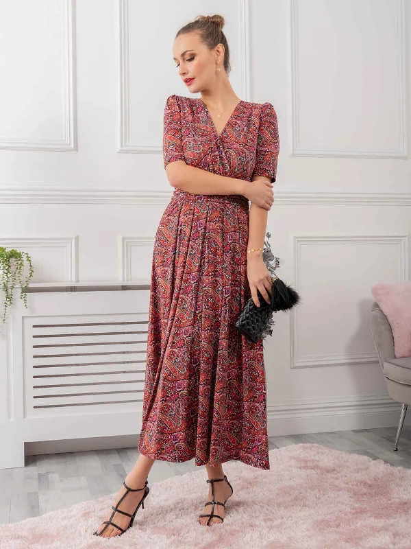 Oakley Wrap Maxi Dress, Paisley Multi