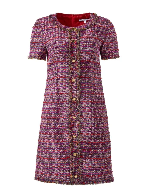 Shea Magenta Tweed Dress