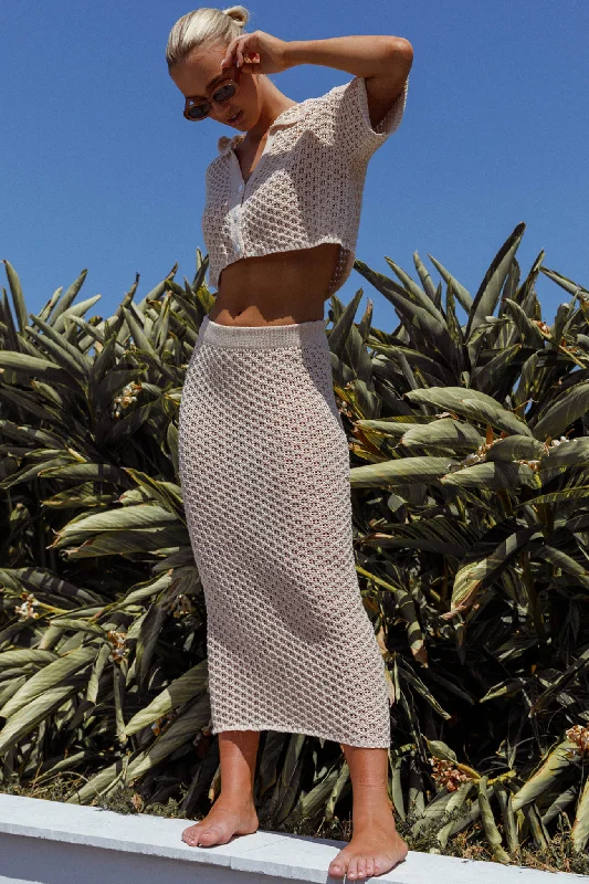 Summer Sunset Crochet Maxi Skirt Oat