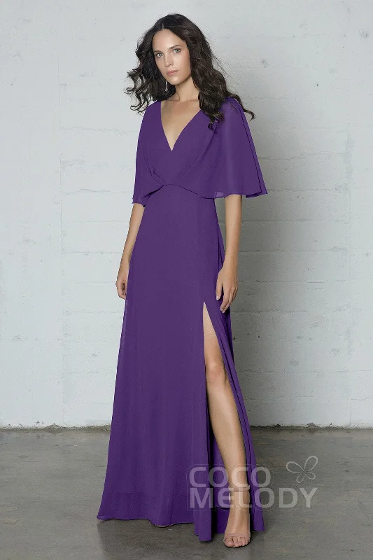 Sheath-Column Floor Length Chiffon Dress PR17024