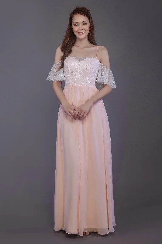 Sheath-Column Floor Length Chiffon Bridesmaid Dress PR3521