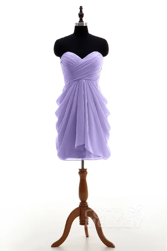 Sheath-Column Knee Length Chiffon Bridesmaid Dress NB2746