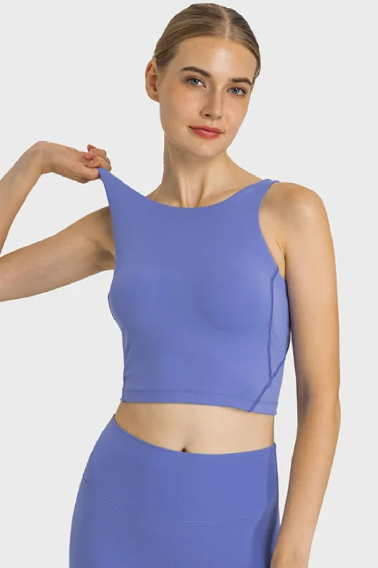 Hot Girl STRETCH Feel Like Skin Highly Cropped Active Tank