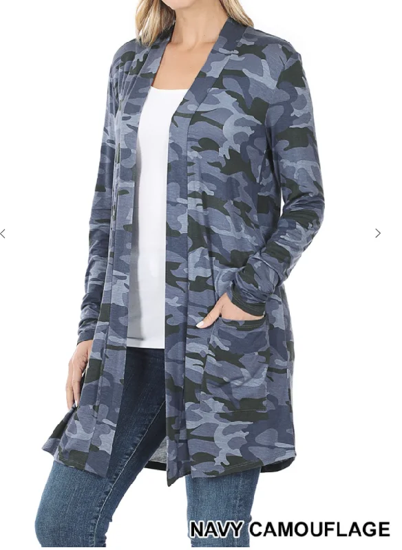 Camouflage Pocket Cardigan - 3 Colors