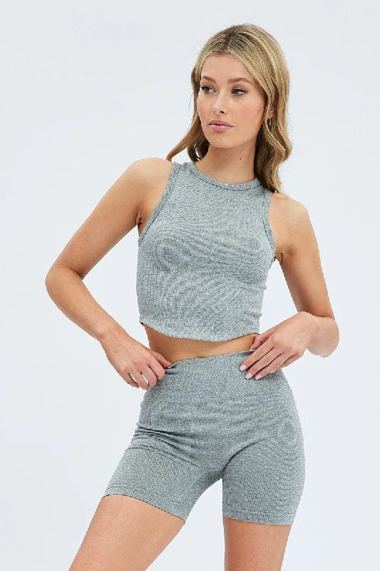 Grey Bike Shorts Seamless